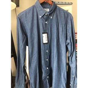 Spier & Mackay Medium Wash Denim Slim Fit Btn Down